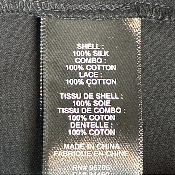 Rebecca Taylor Black Silk Georgette Lace Ruffle Short Sleeve Blouse 4 - Picture 6 of 8